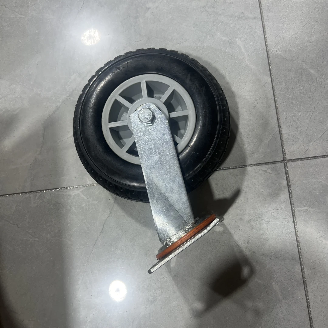 6英寸手推车用高耐磨可焊接万向轮铁盖烽火轮