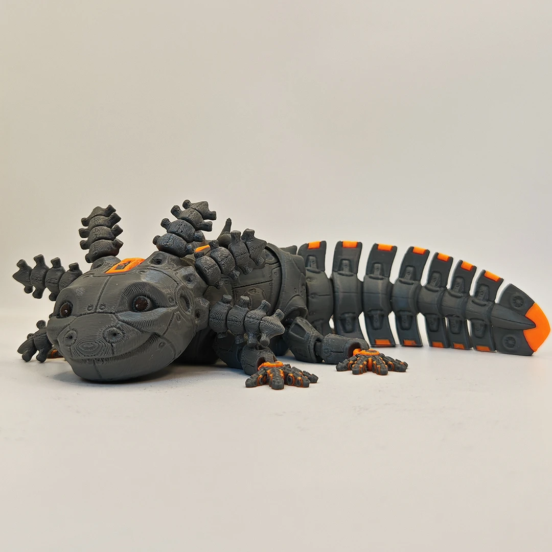 3d打印动物玩具机械蝾螈潮玩手办炫酷摆件关节可动玩具