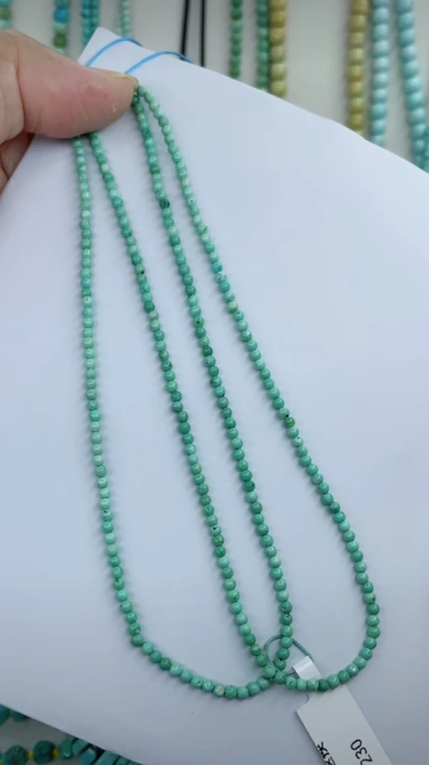 天然原矿绿松石米珠链