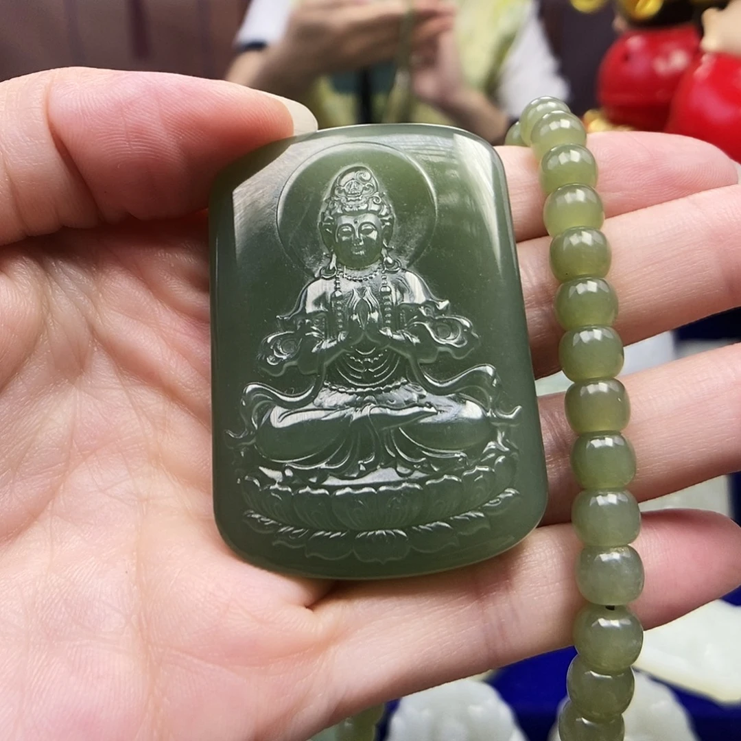 和田玉未镶嵌颈饰006观音