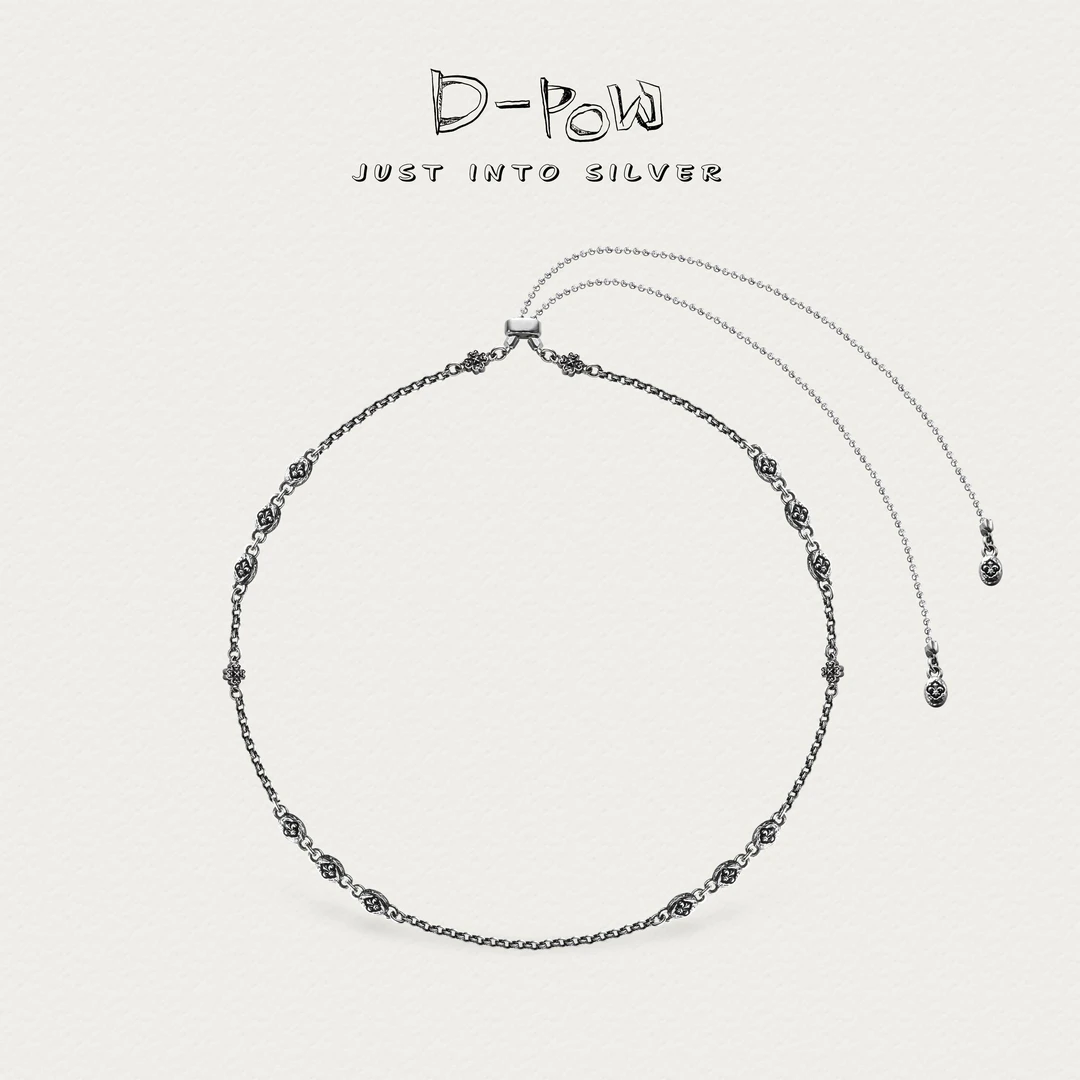 灯小炮 坠链均925银 【克罗迷都】熔岩板块手工浮雕项链（71cm）8423