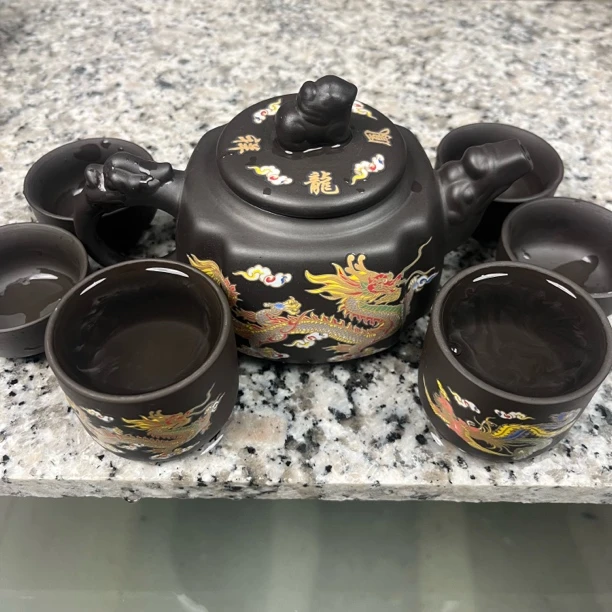 四方龙尊一壶六杯变色凤鸣套装