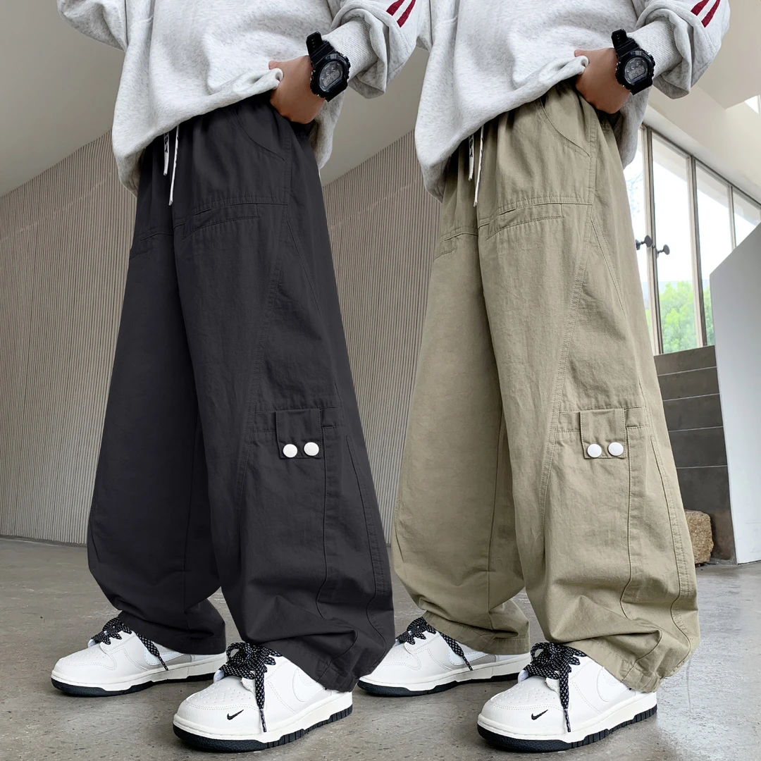 男童裤子春秋中大童休闲裤2025新款男孩儿童秋季炸街纯棉长裤秋装