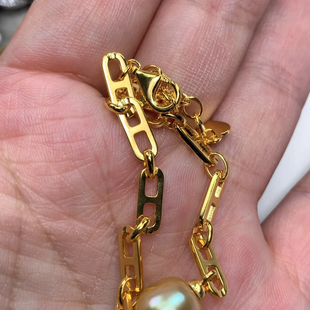 海水珍珠银S925镶嵌手绳