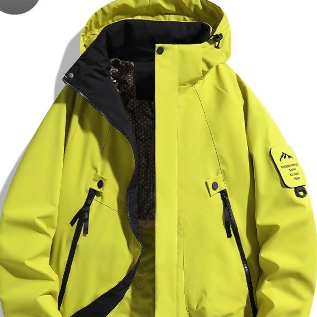 户外秋冬季冲锋衣保暖登山服情侣加厚加绒男女加棉通版款防风防水