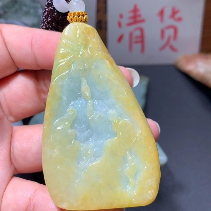 翡翠未镶嵌颈饰保真天然A货翡翠