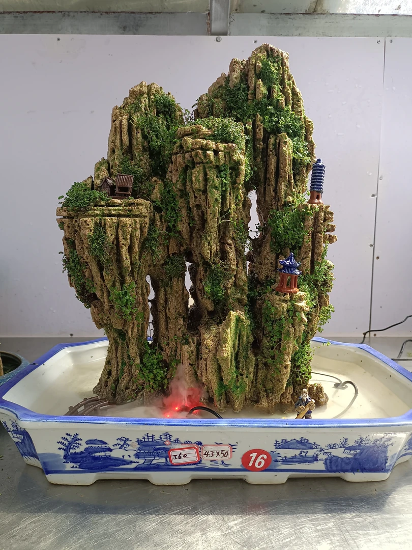 高49盆长50高山流水吸水石绿植盆景