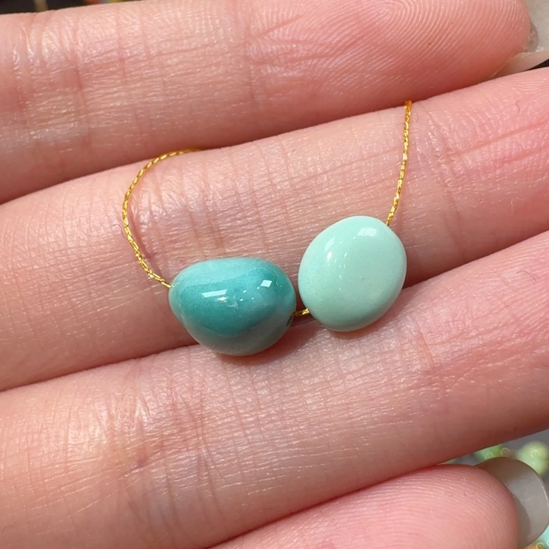 绿松石未镶嵌糖豆7.3mm