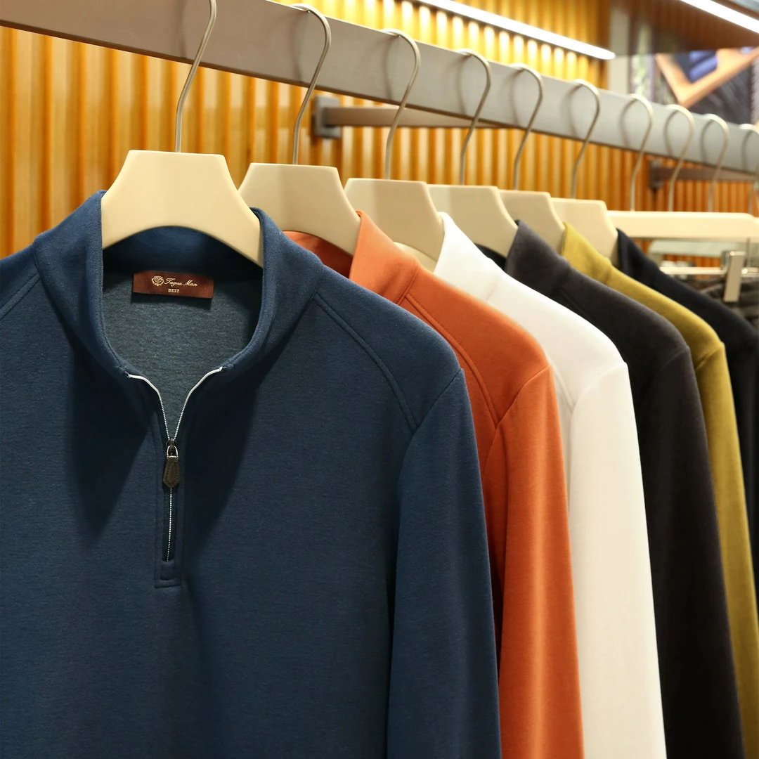 腔调拉满！秋冬老钱风胶囊系列男女半拉链打底衫舒适百搭商务长袖