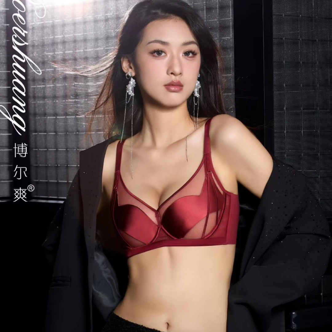 性感镂空 光面 大胸显小 聚拢调整内衣3337