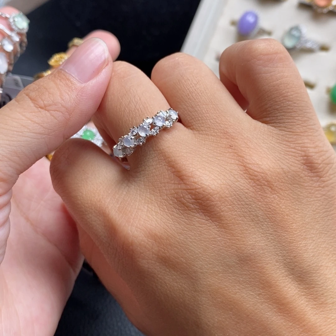 银S925镶嵌戒指翡翠