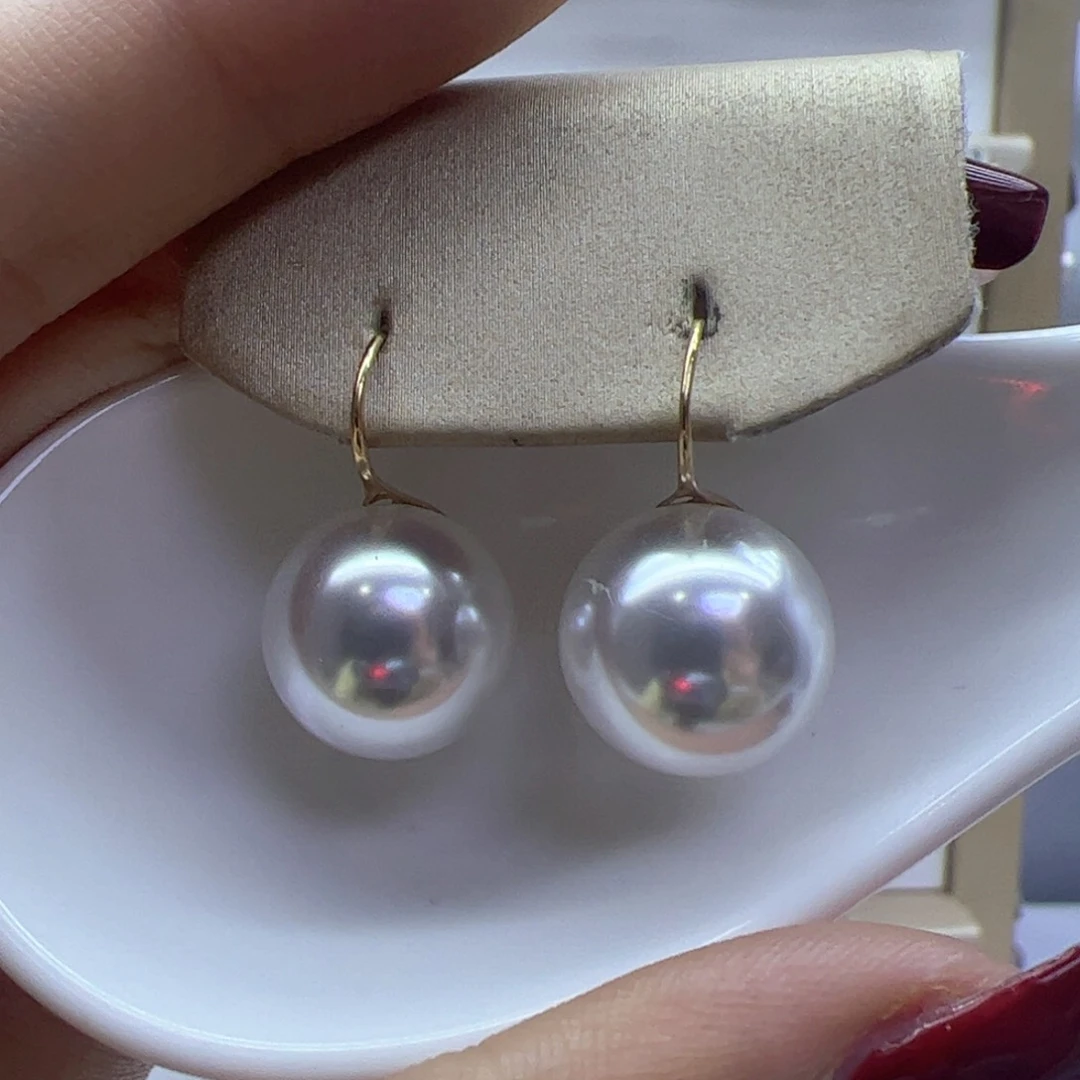 淡水珍珠耳饰18K金镶嵌