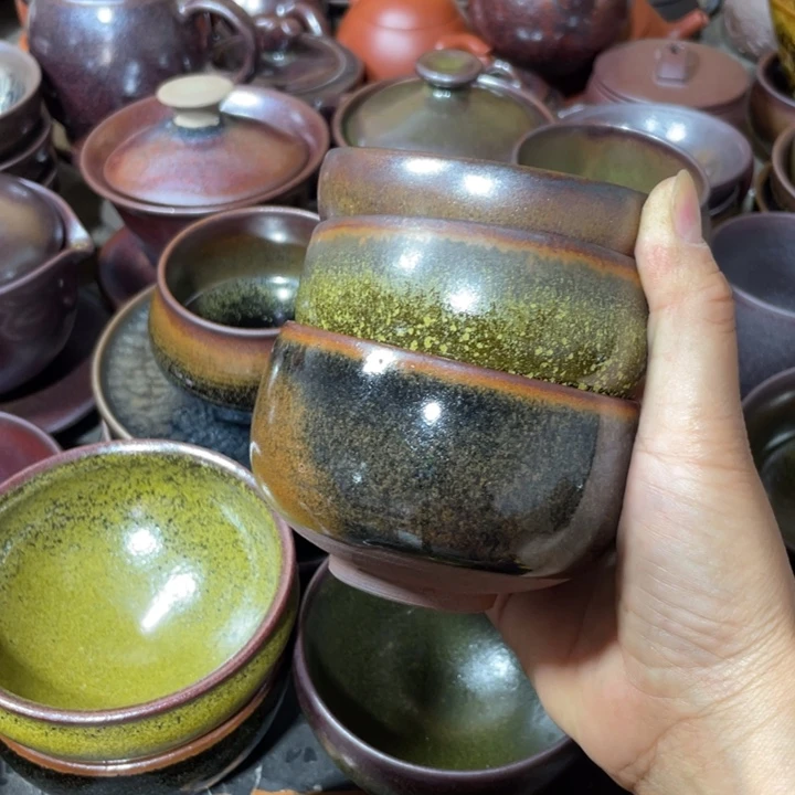 果***儿茶盏建阳建盏微瑕柴烧