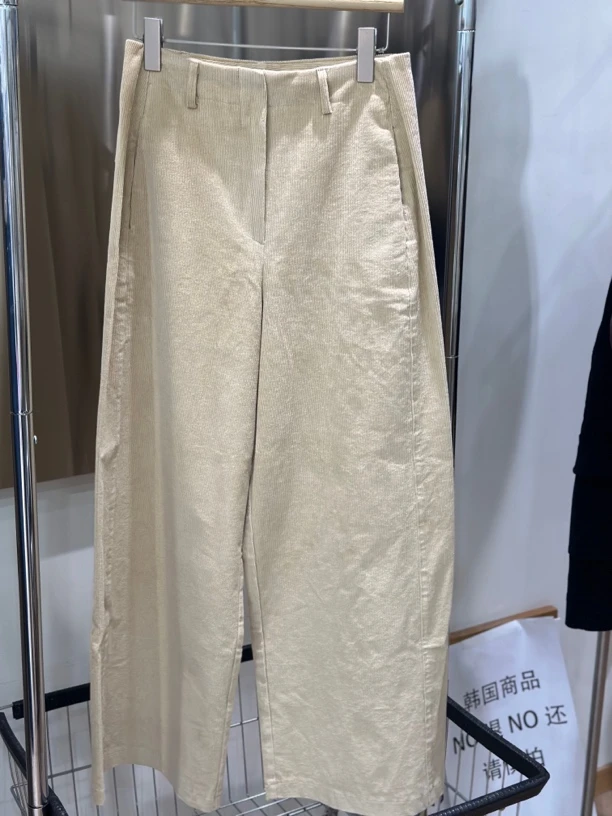 泡菜灯芯绒直筒休闲裤no退no换