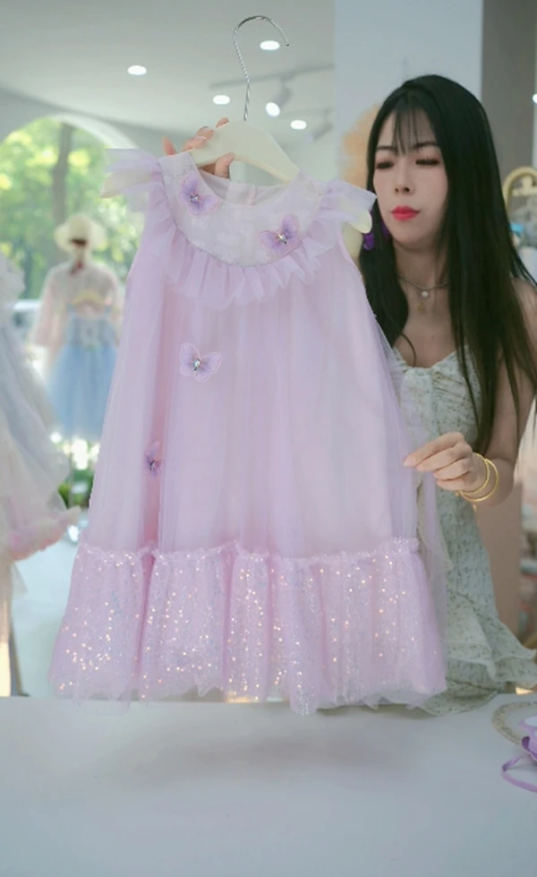 蝴蝶仙子紫色  女童春夏季连衣裙公主裙【甲辰实体童装如皋店】