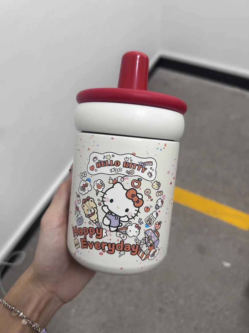 凯蒂猫保温杯2025新款女生高颜值可爱吸管杯卡通便携水杯子少女心