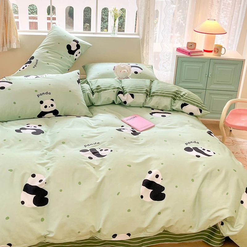 40支被罩四件套纯棉40卡通被套床单三件套支宿舍春季床上全棉南通