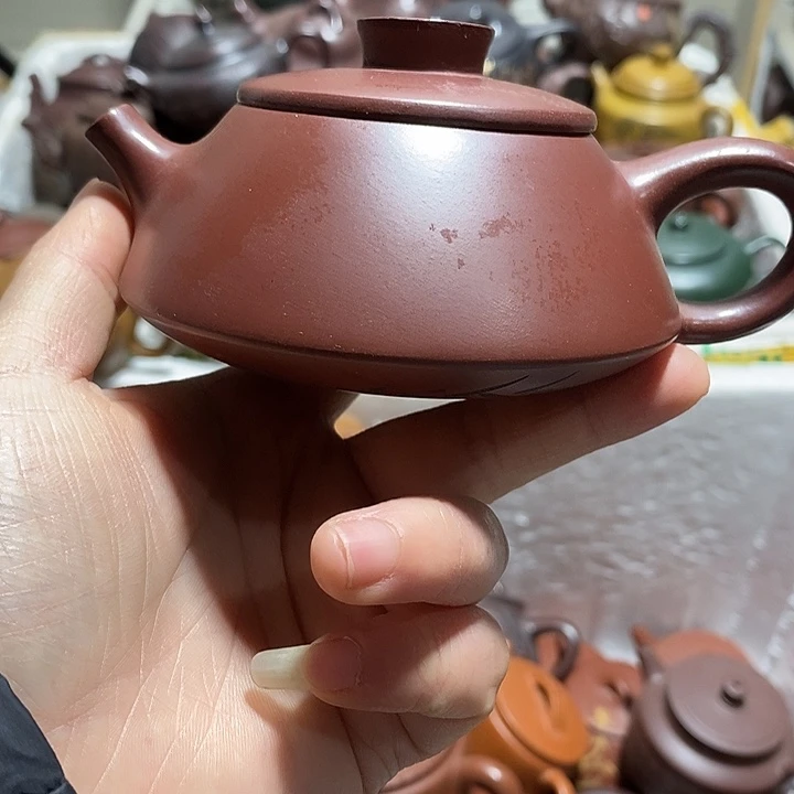 紫砂茶壶花泥微笑