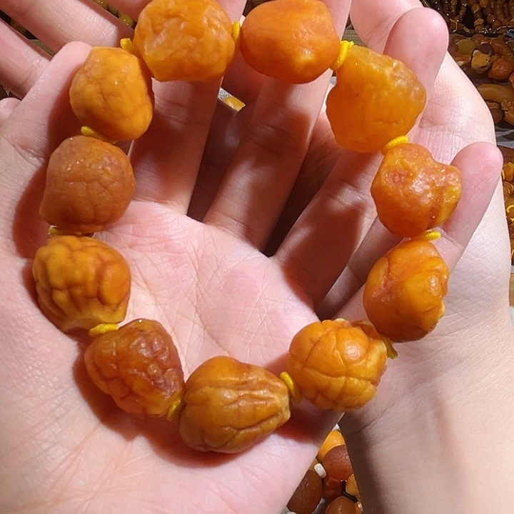 手链琥珀未镶嵌蜜蜡白蜜脑纹手串