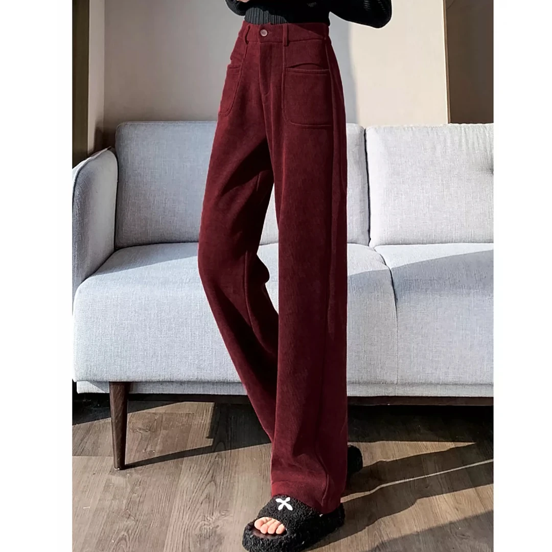 2025新款！女士春季灯芯绒休闲百搭直筒裤F73