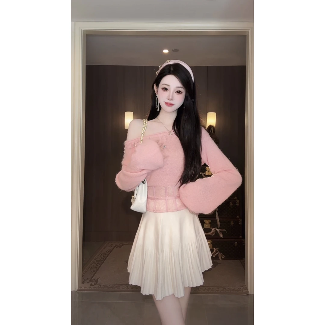 【雅乔定制】时尚百搭针织百褶半身裙高腰A字短裙DYDD-25070154