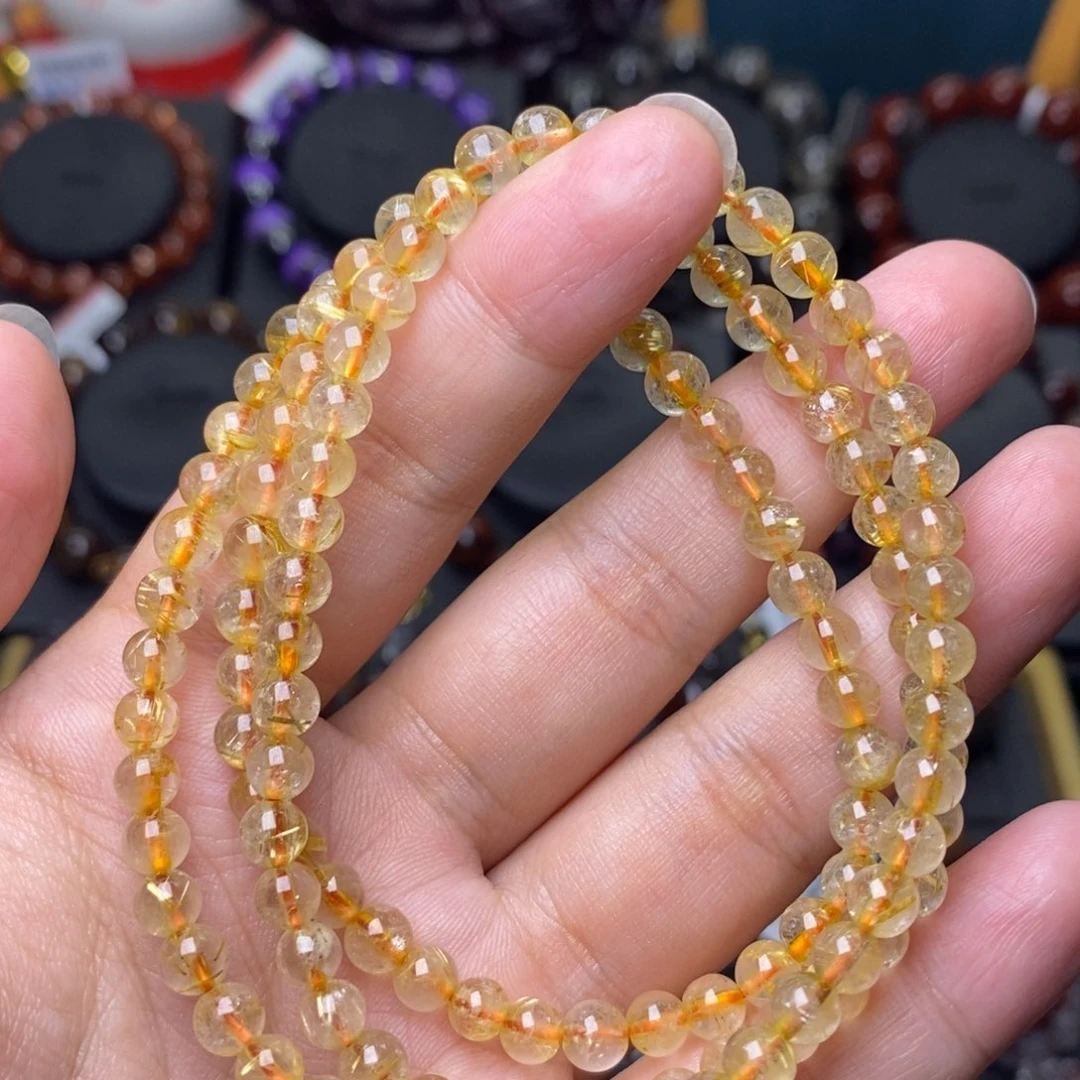 未镶嵌手链水晶发晶多圈5mm