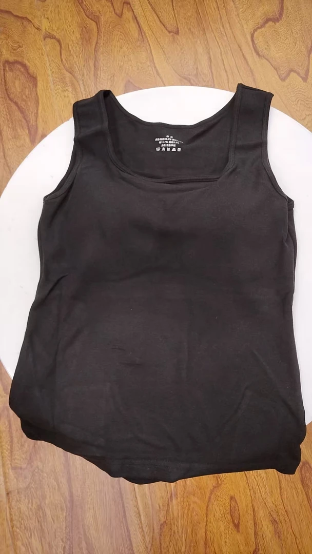 女款带杯垫小方领背心8805