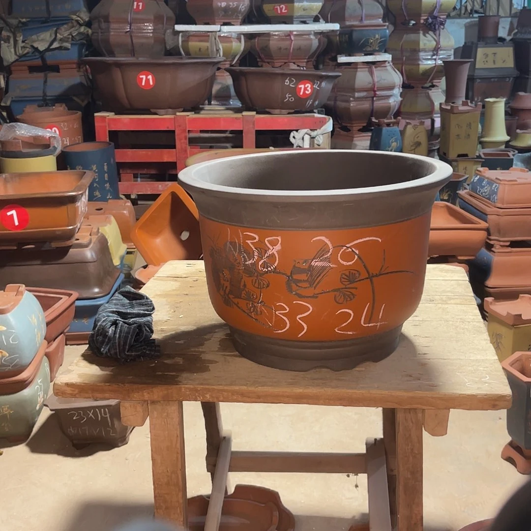 紫砂花盆大金钟盆一个