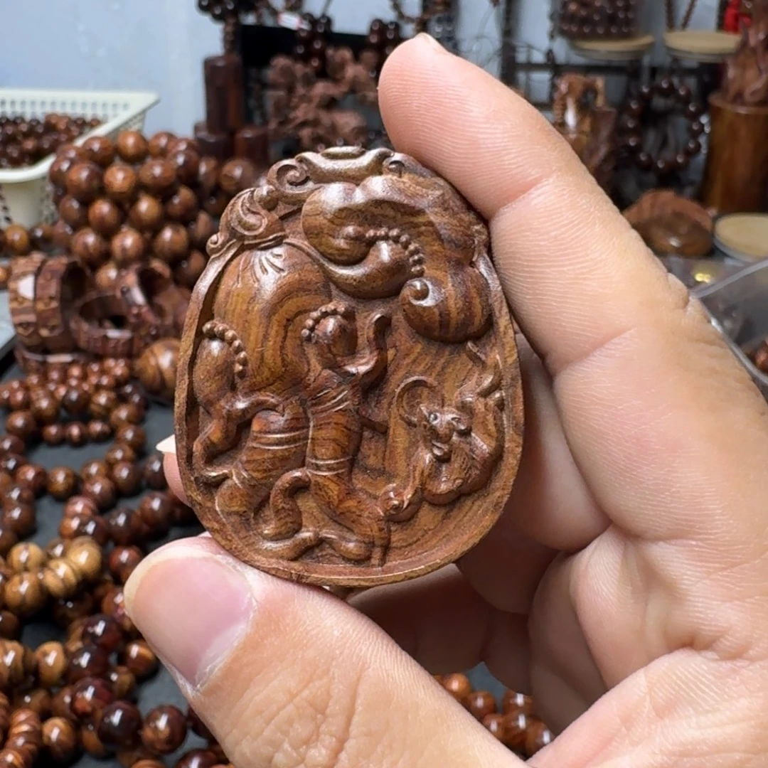 黄花梨/降香黄檀吊坠咪*子佛手牌牌