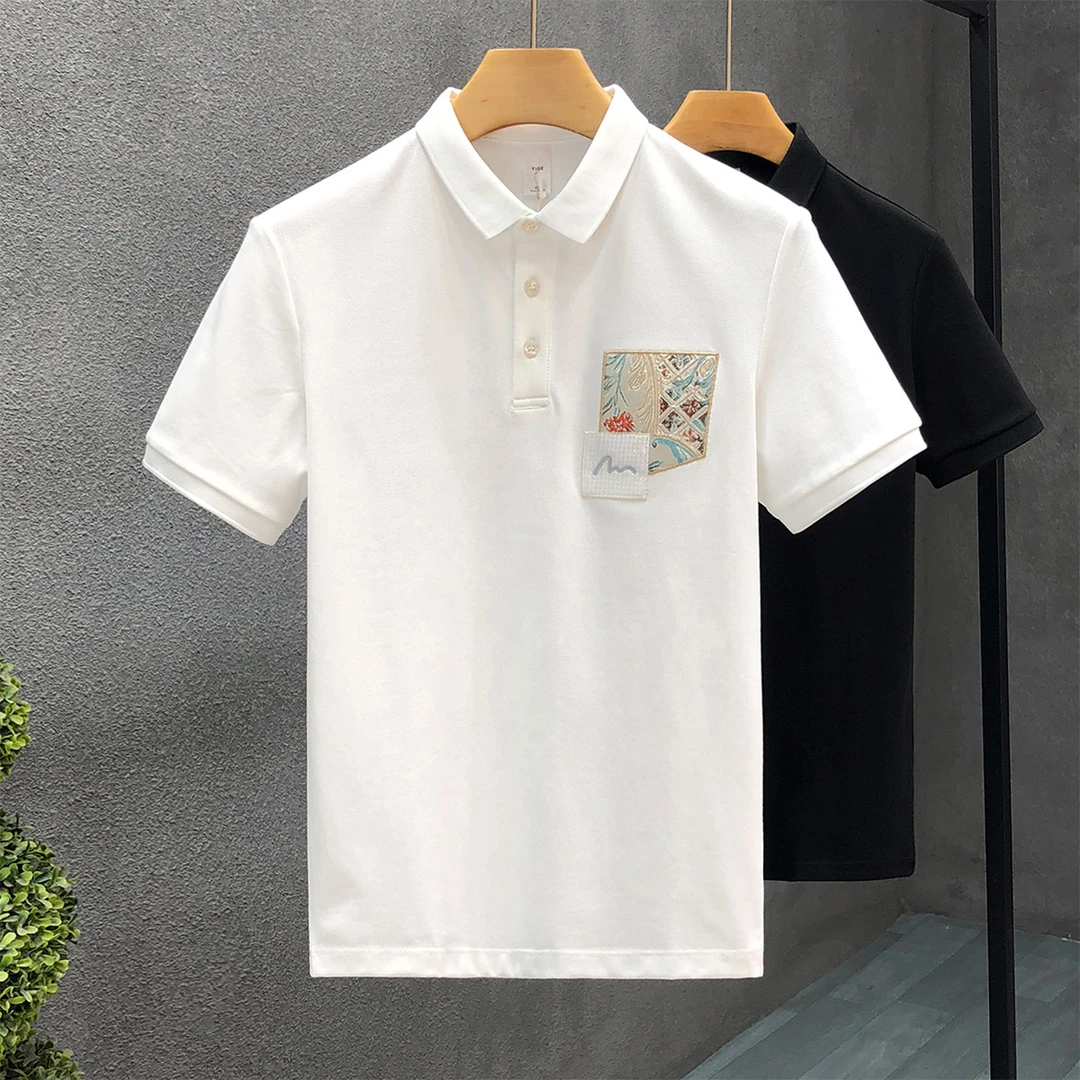 官方正品洋气时尚刺绣短袖polo衫男2025夏季新款男士翻领半袖上衣