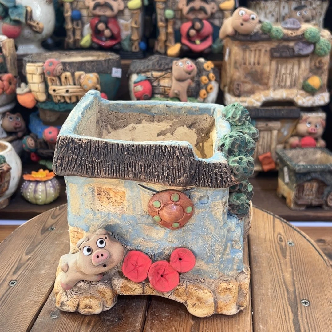 红陶嘻哈多肉花盆