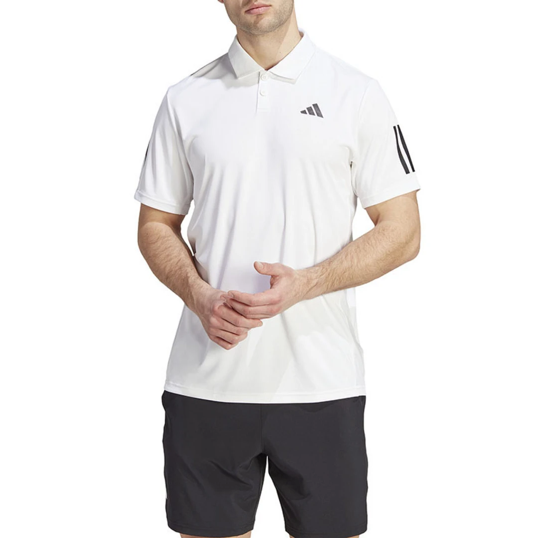 阿迪达斯/adidas男子夏季简约透气白色POLO衫运动短袖T恤 IS2295