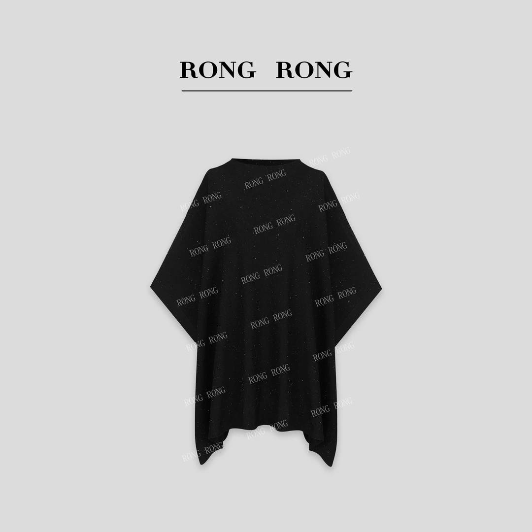 溶溶【星夜精灵】RONGRONG 圆领亮丝混纺宽松蝙蝠袖上衣WD2501