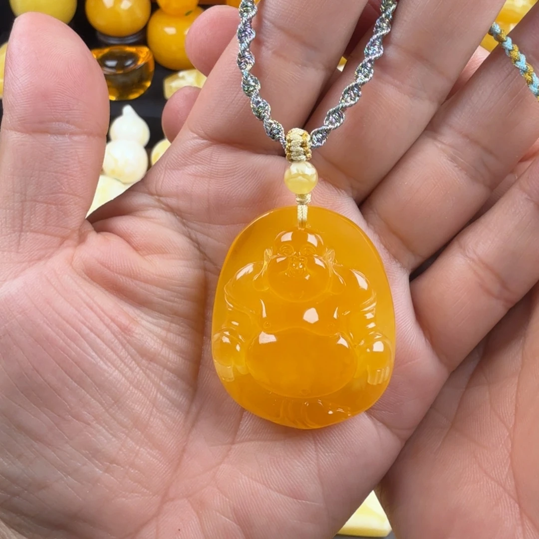 琥珀未镶嵌颈饰纯天然琥珀蜜蜡