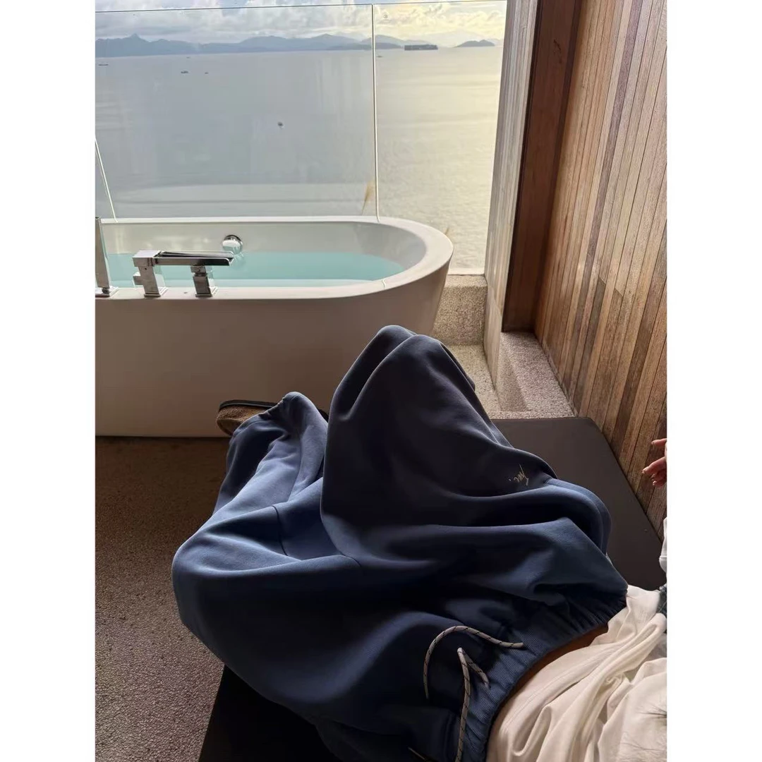 【陈碗饭】美式简约cleanfit阔腿休闲裤子男女宽松垂感直筒卫裤171