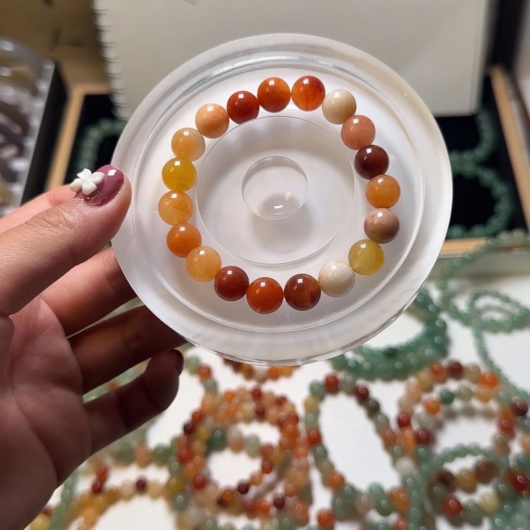 石英质玉手串未镶嵌金丝玉10mm圆珠