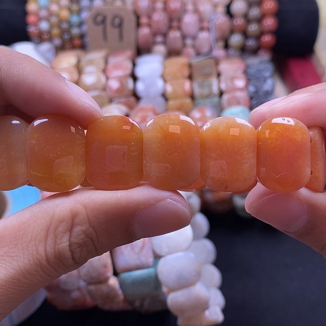 硅化珊瑚（珊瑚玉）手牌未镶嵌浓郁冰5