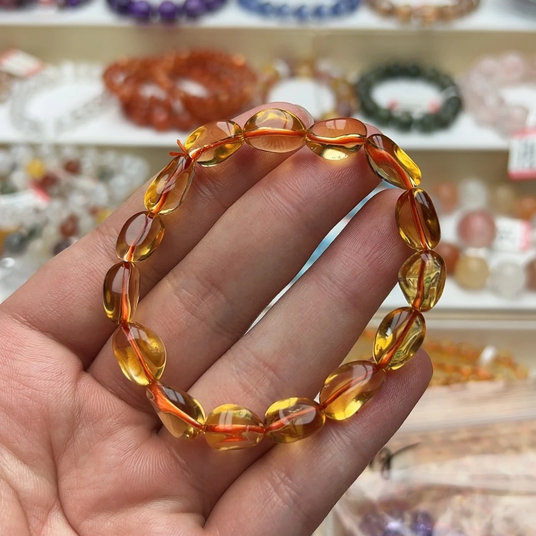 未镶嵌手链黄晶天然黄水晶糖豆