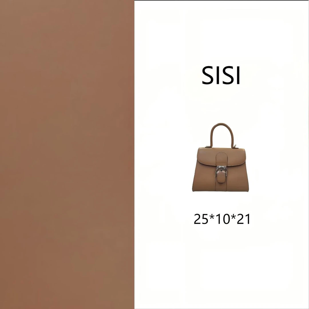 【尺寸：25*10*21】SISI原创设计真皮女包25DLV油边款-卡其色