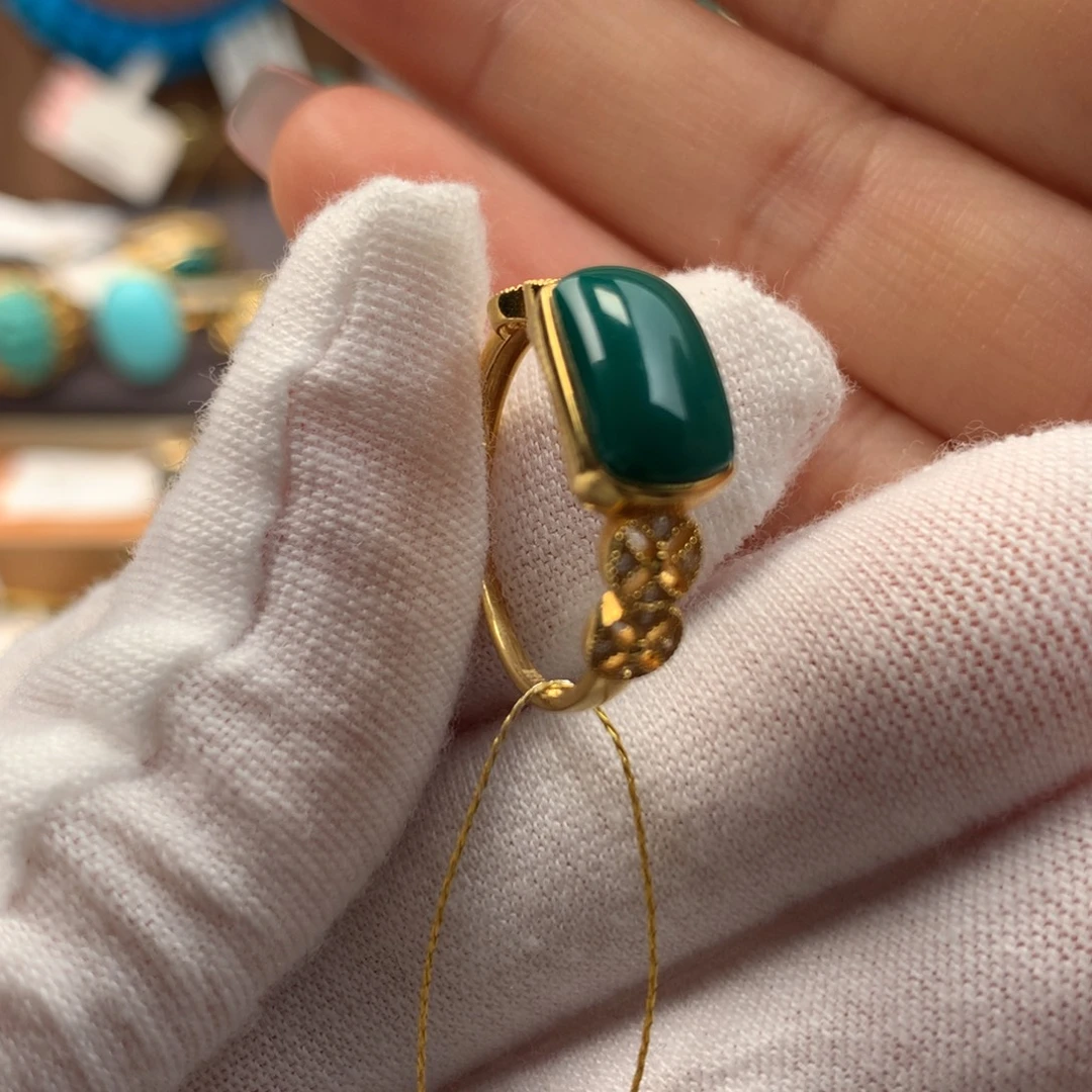 绿松石18K金镶嵌发饰