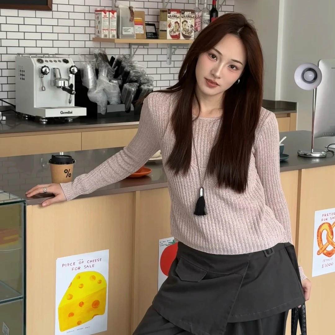 IN LUCKY 韩女ins博主假两件毛衣8702#