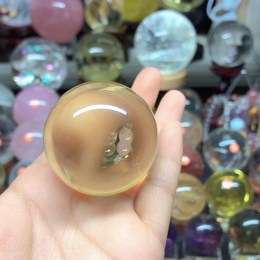 戒***茶珠宝半成品水晶未镶嵌黄水晶508A957