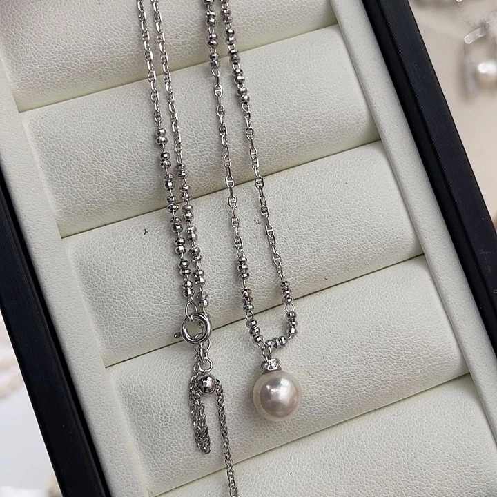 银S925镶嵌海水珍珠颈饰