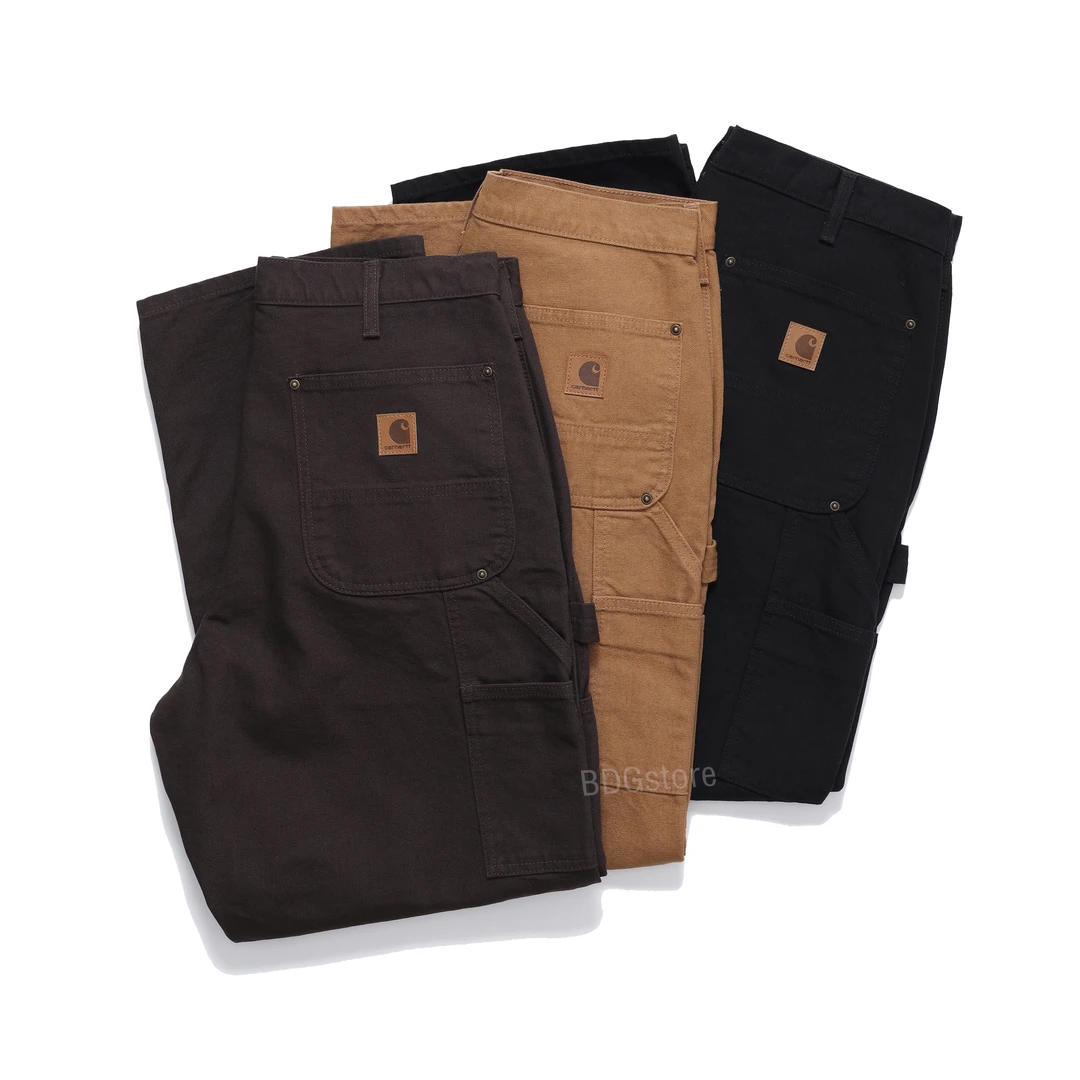 B136 主线重磅水洗多口袋工装裤双膝伐木裤美式复古帆布裤