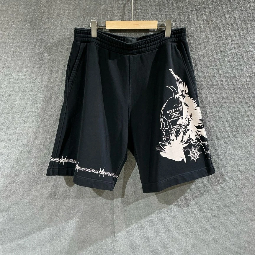 99新 Givenchy/纪梵希 （pm）图案印花运动短裤 XXL码/4422