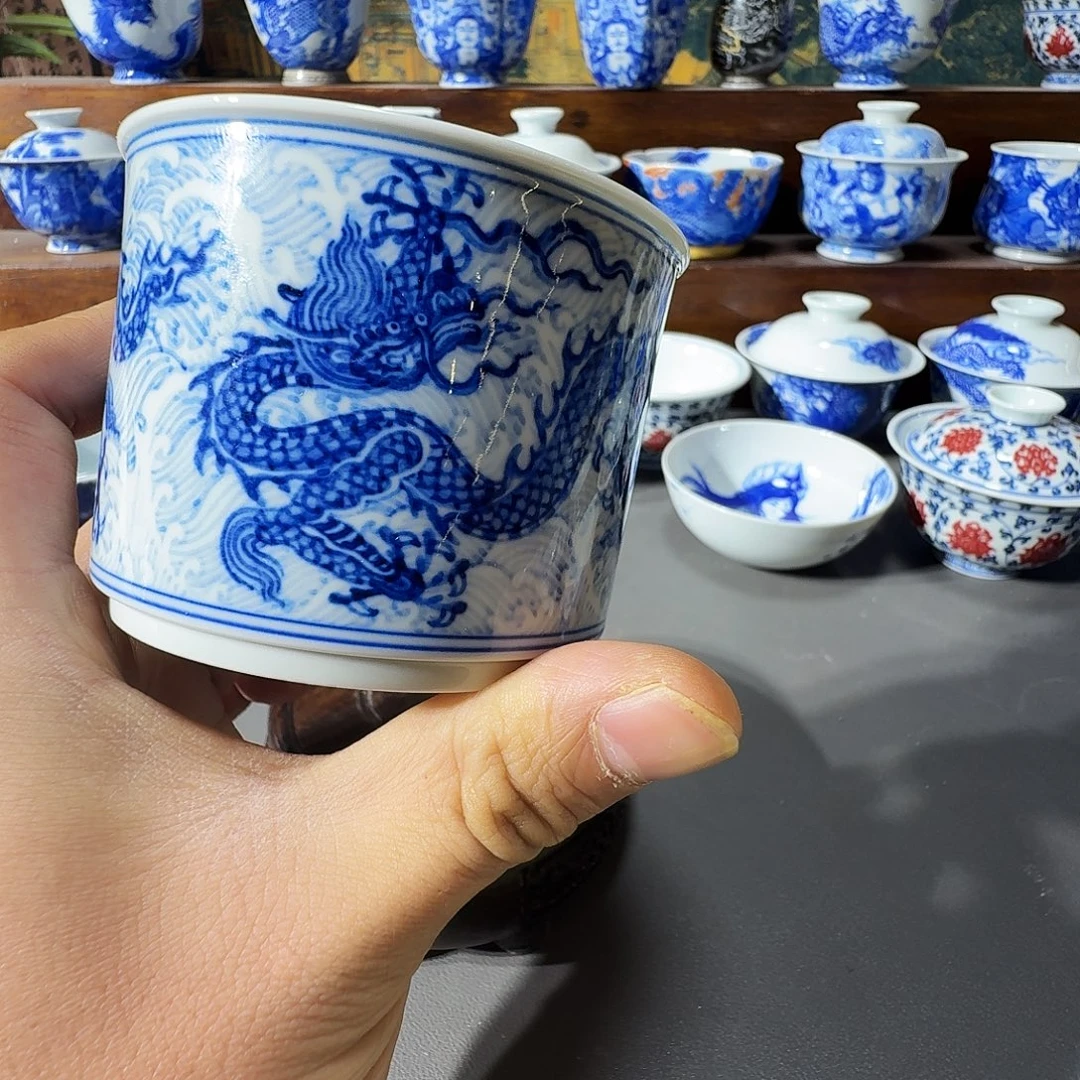 泥塑主人杯手工手绘