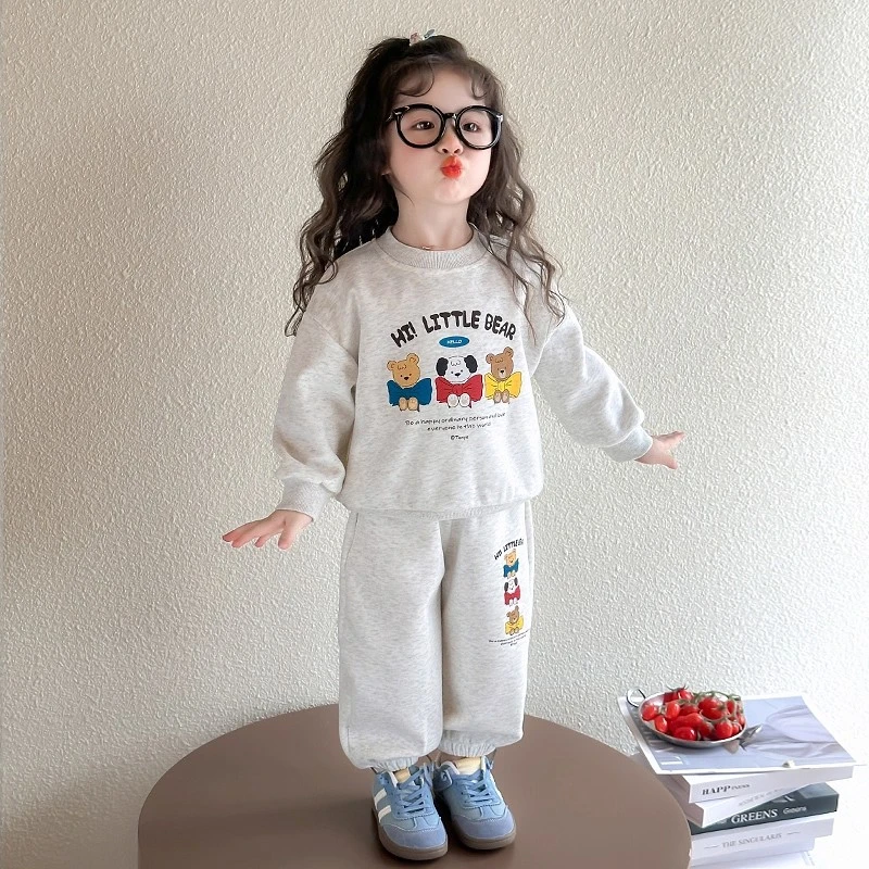 秋季女孩卫衣套装春季2025新款洋气女宝宝上衣时尚女童长袖两件套