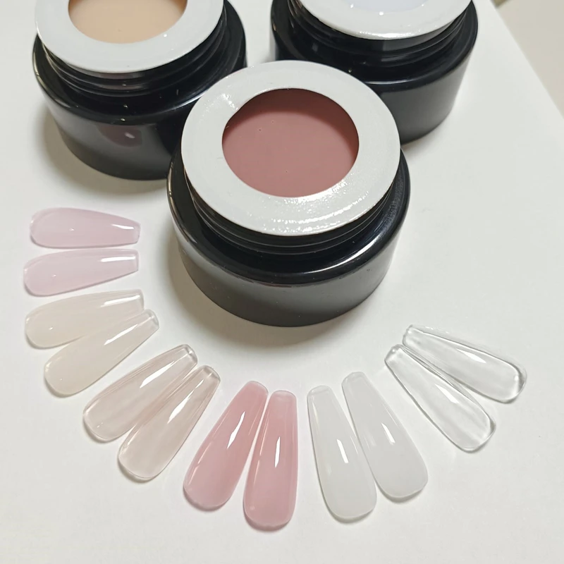 素颜建构延长胶 新手快速塑形加固裸透打底色五合一光疗胶免纸托