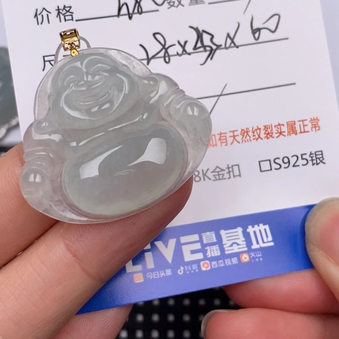 华***业翡翠18K金镶嵌颈饰