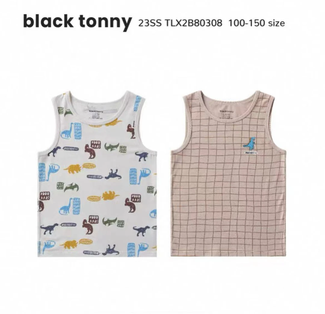 【恐龙剪影】小黑托尼两件装夏季背心